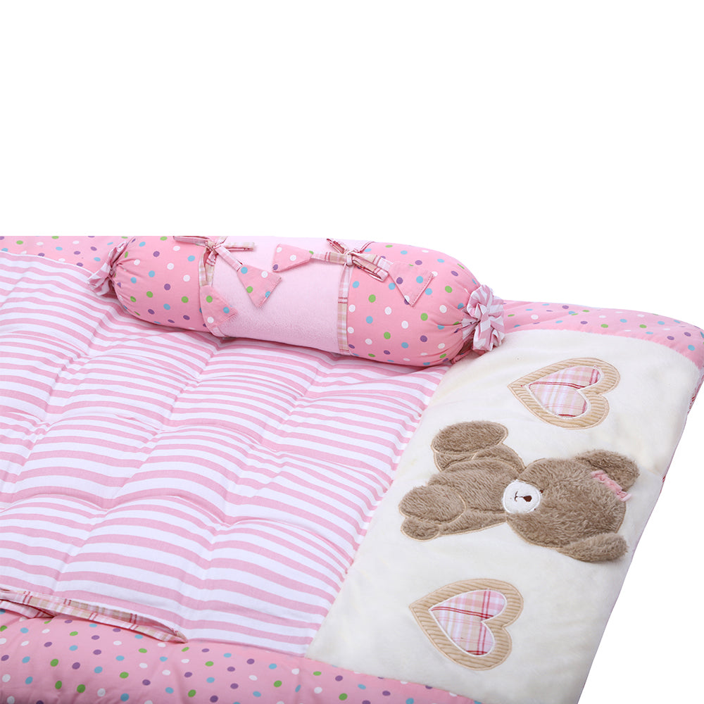 Abracadabra Cotton Bedding/Gadda Set Tender Heart Theme - Baby Pink