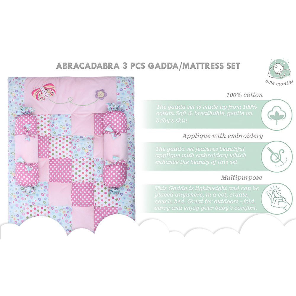 Abracadabra Cotton Bedding/Gadda Set Papillion Theme - Pink