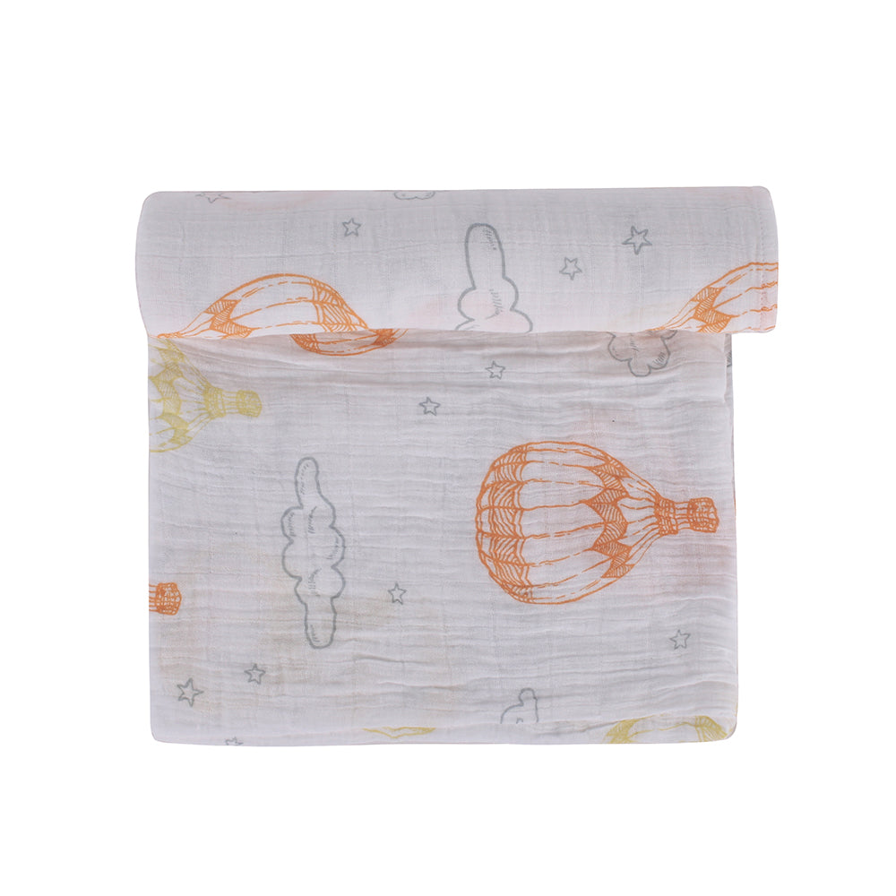 Abracadabra Cotton Muslin Swaddle For Newborns Pack of 3 (Hot Air Balloon) - Multicolor