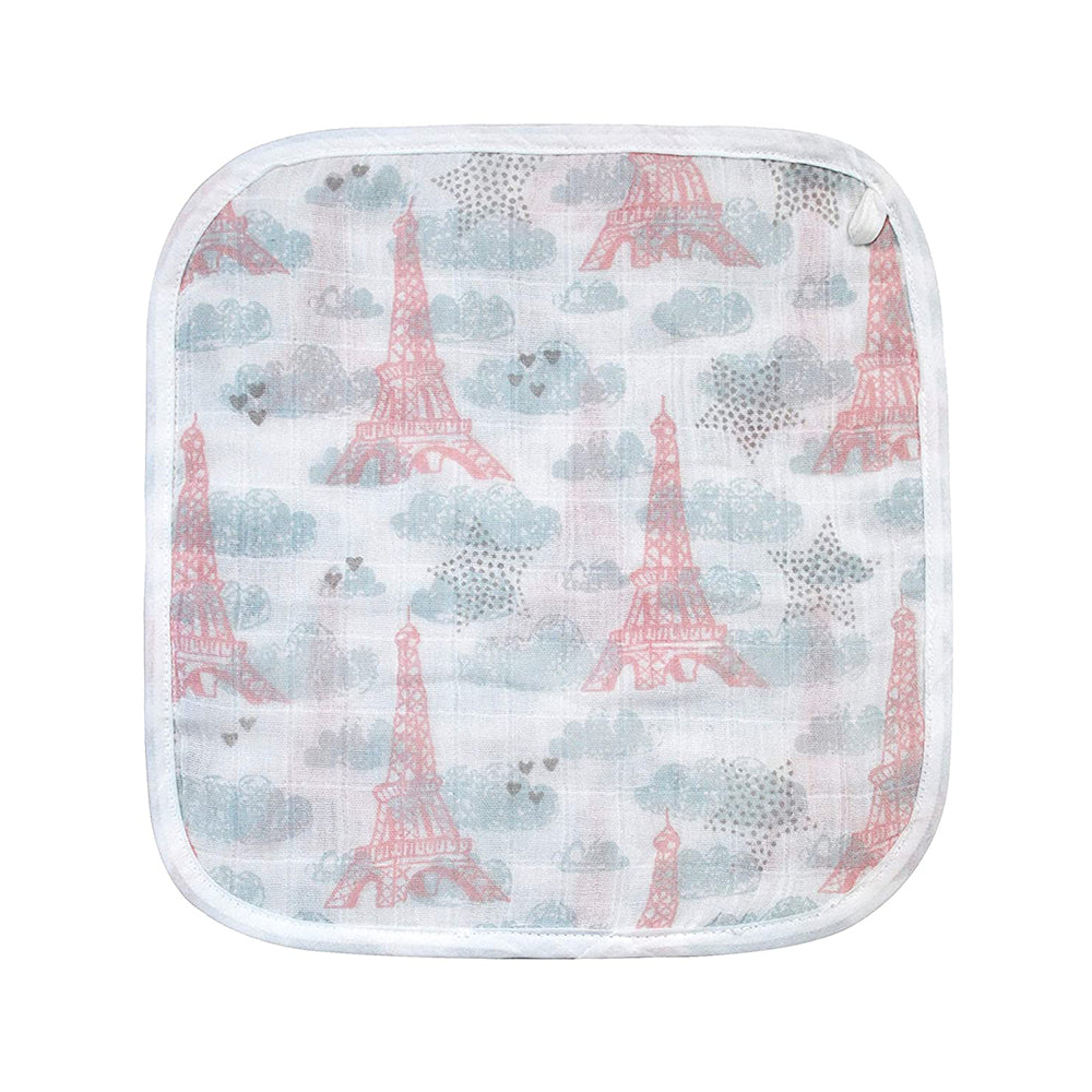 Abracadabra Cotton Muslin Wipes Pack of 3 (Eiffel Tower) - Pink
