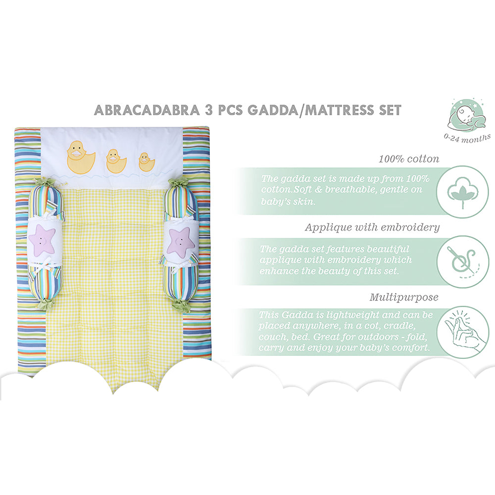 Abracadabra Cotton Bedding/Gadda Set 123 Theme - Yellow