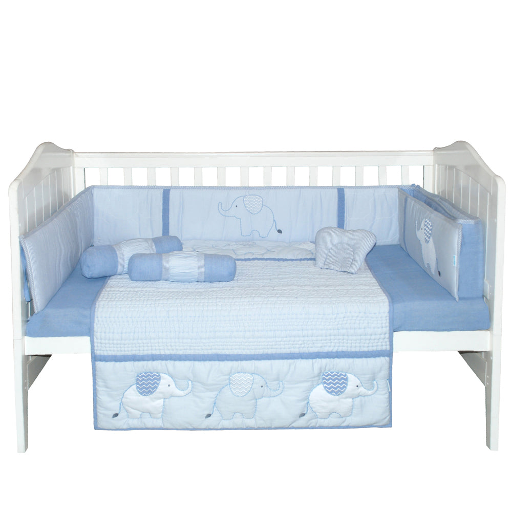 Abracadabra 6 Piece Cot Bedding Set - Blue Elle