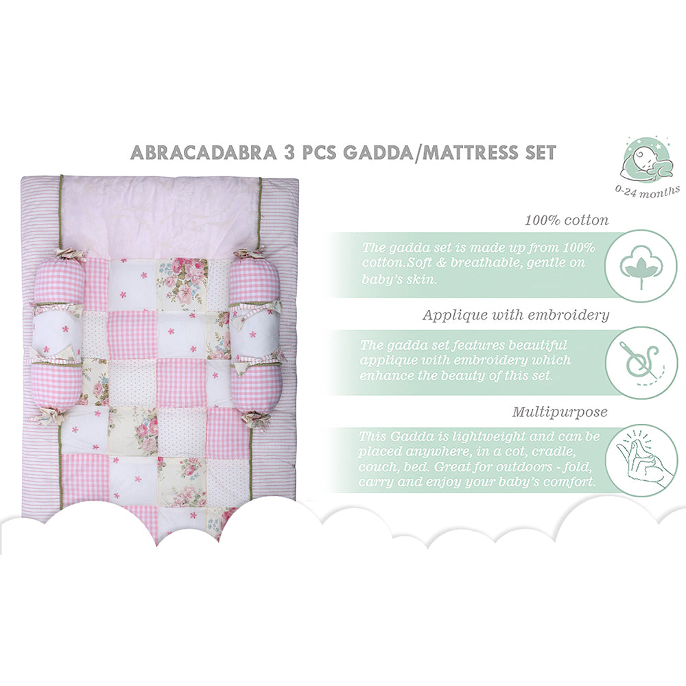 Abracadabra Cotton Bedding/Gadda Set Vintage Theme - Light Pink