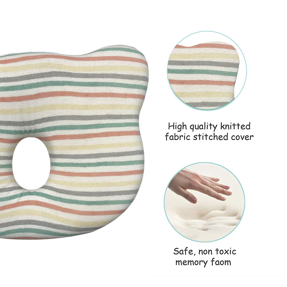 Abracadabra Memory Foam Baby Head Shaping Pillow - Multi Stripe
