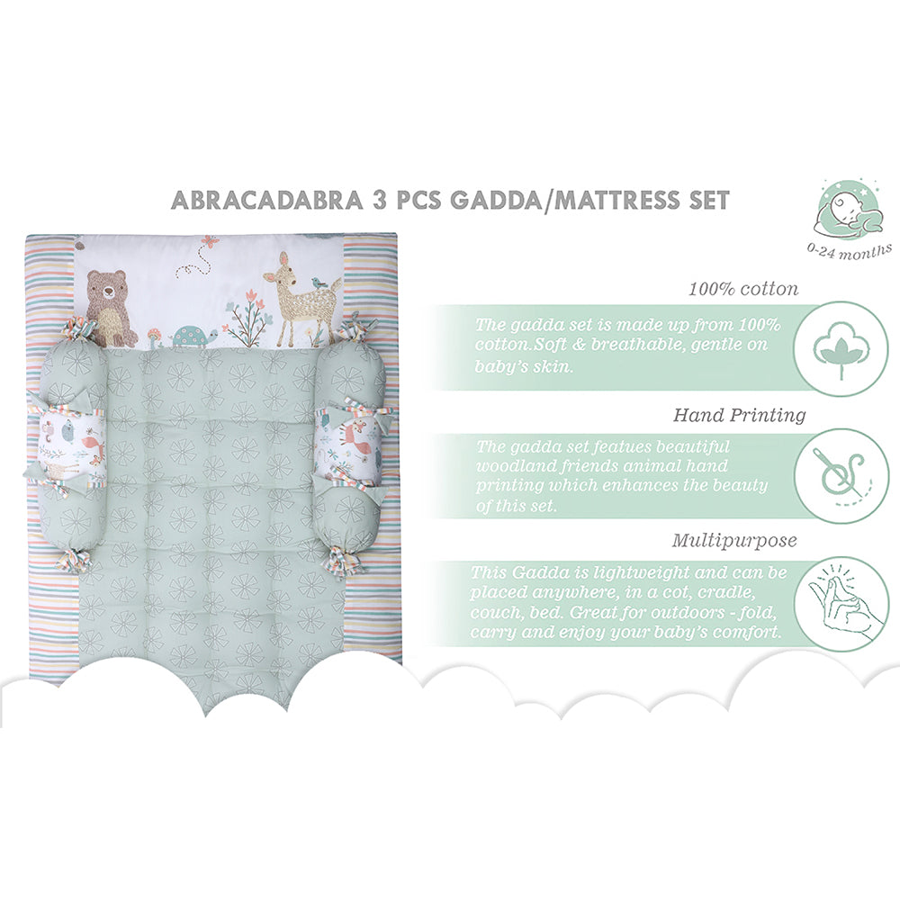 Abracadabra Cotton Bedding/Gadda Set Bambi & Friends Theme - Sage Green
