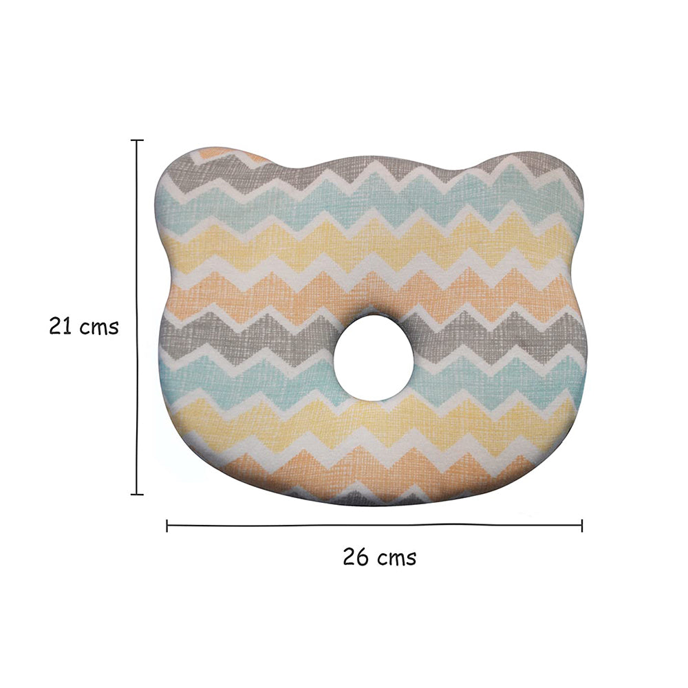 Abracadabra Memory Foam Baby Head Shaping Pillow (Zig Zag) - Multicolor
