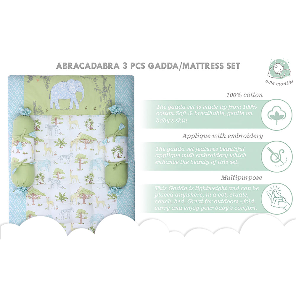 Abracadabra Cotton Bedding/Gadda Set Savanna Theme - Green