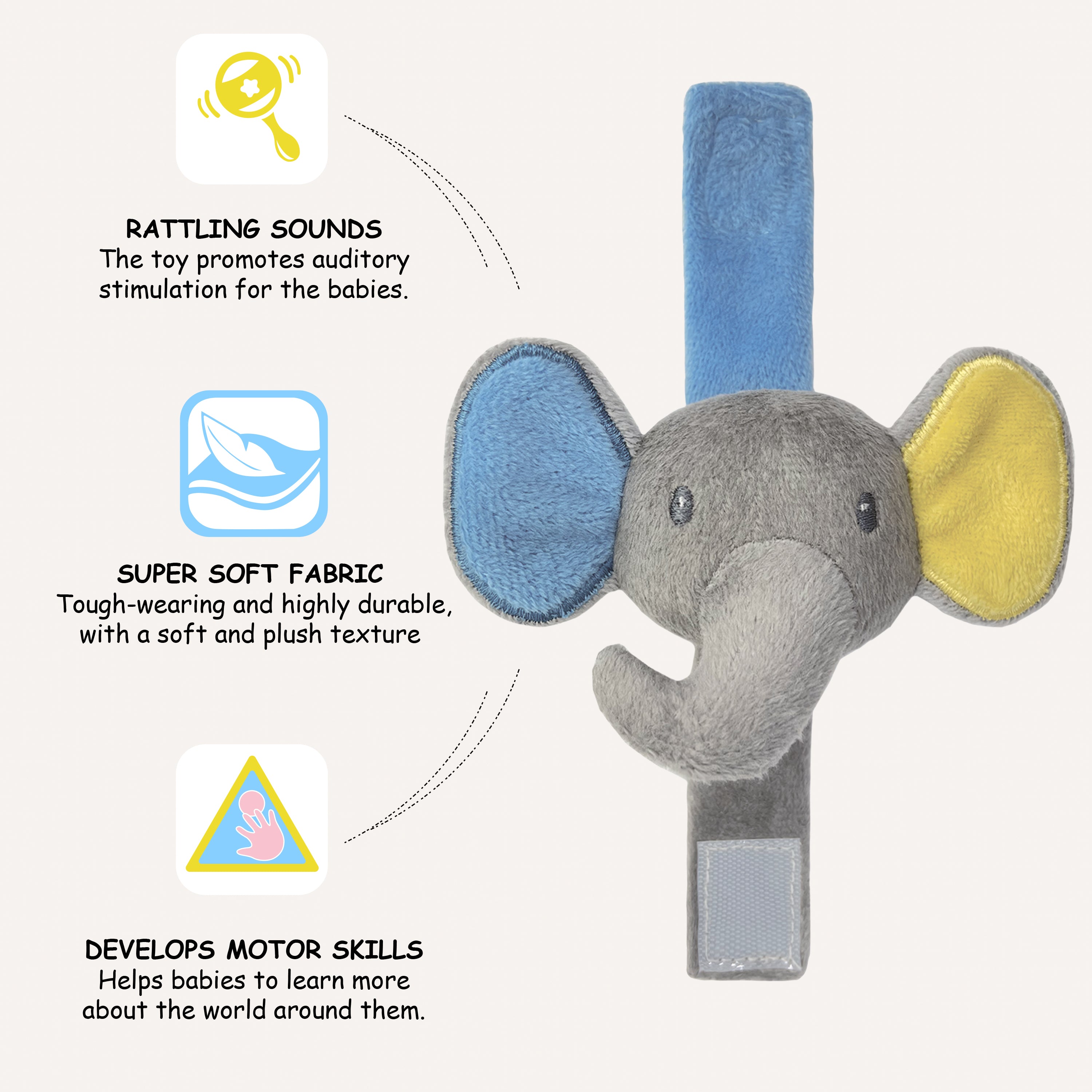 Abracadabra Wrist Rattle - Elephant