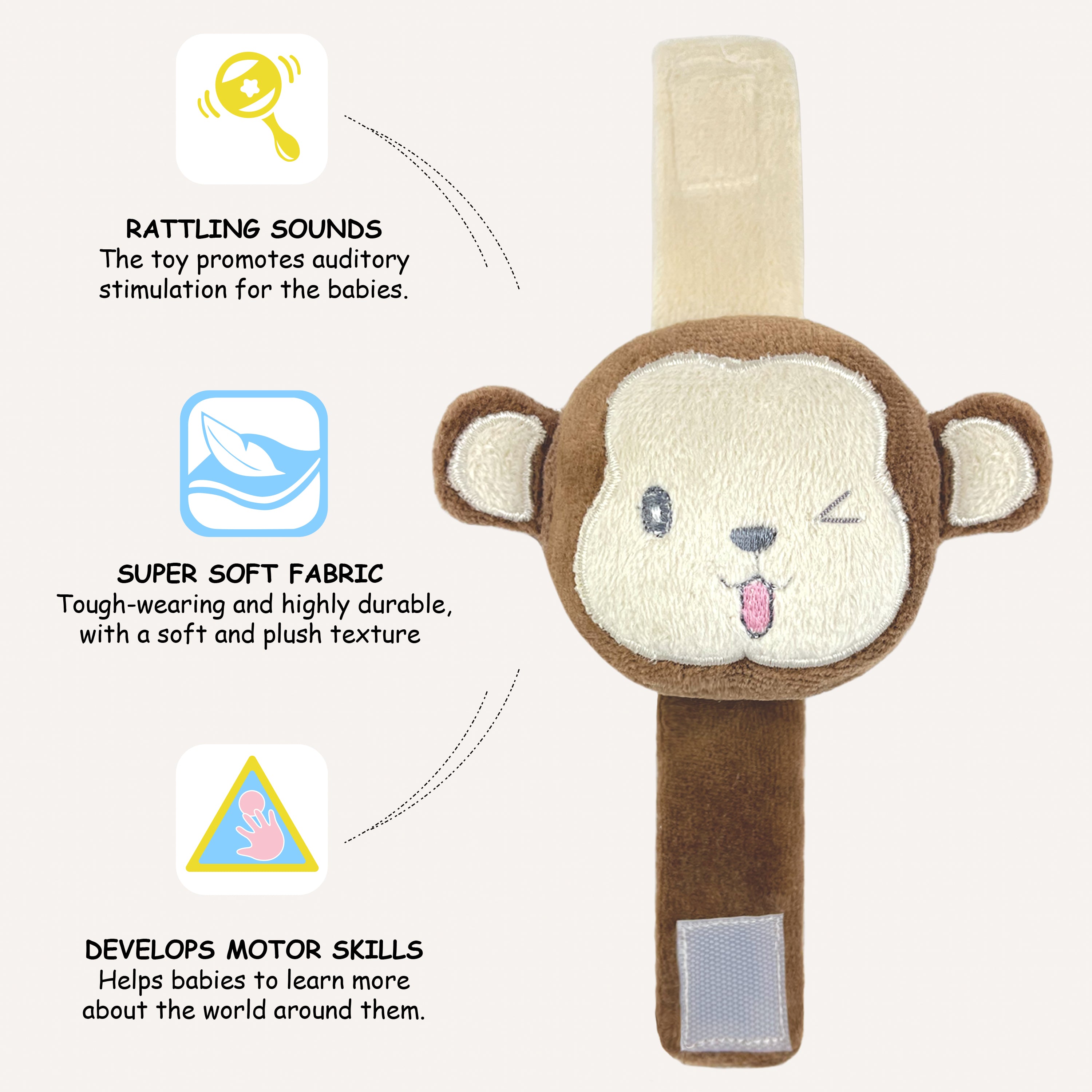 Abracadabra Wrist Rattle - Monkey