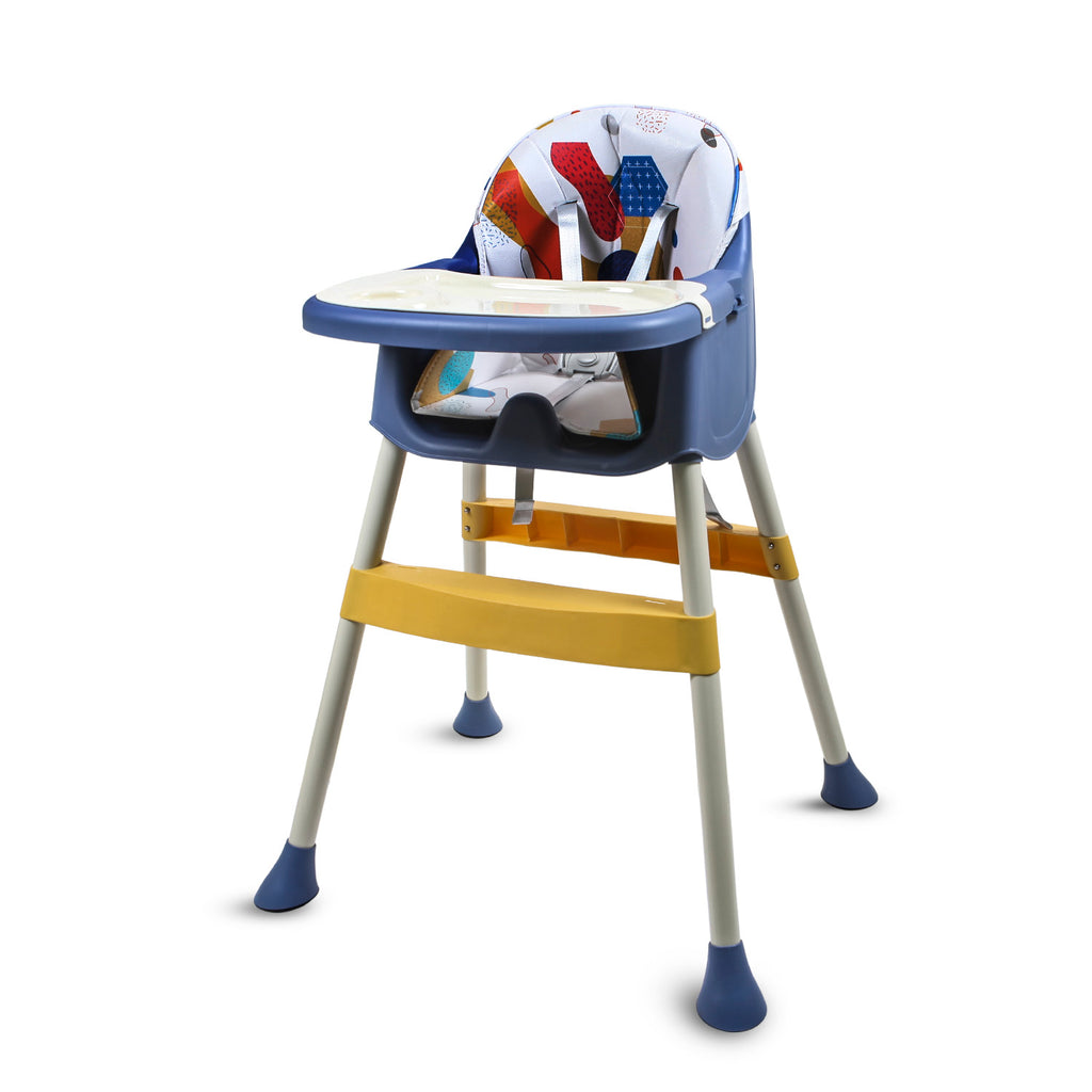Baby Moo 3 In 1 Adjustable Feeding Booster High Chair Abstract - Blue