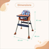Baby Moo 3 In 1 Adjustable Feeding Booster High Chair Abstract - Orange