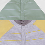 My Milestones T-shirt Half Sleeves Boys Sage Green White / Grey Yellow -2Pc Pack