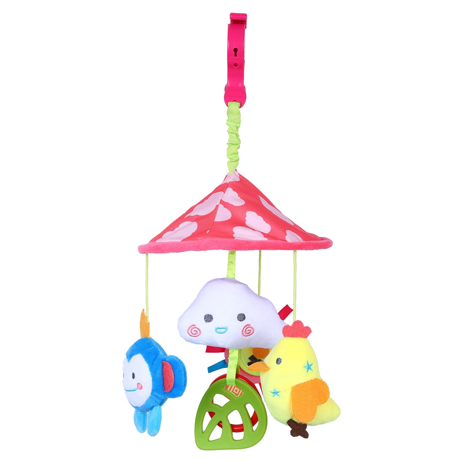 Flappy Hen Bed Hanging Rattle Toy Rotating Cot Mobile - Red
