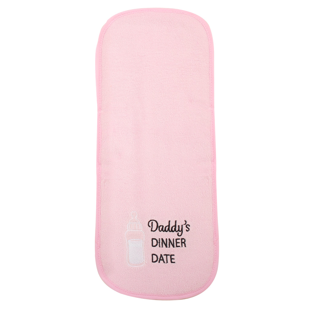 Baby Moo Daddy's Dinner Date Pink 3 Pk Burp Cloth
