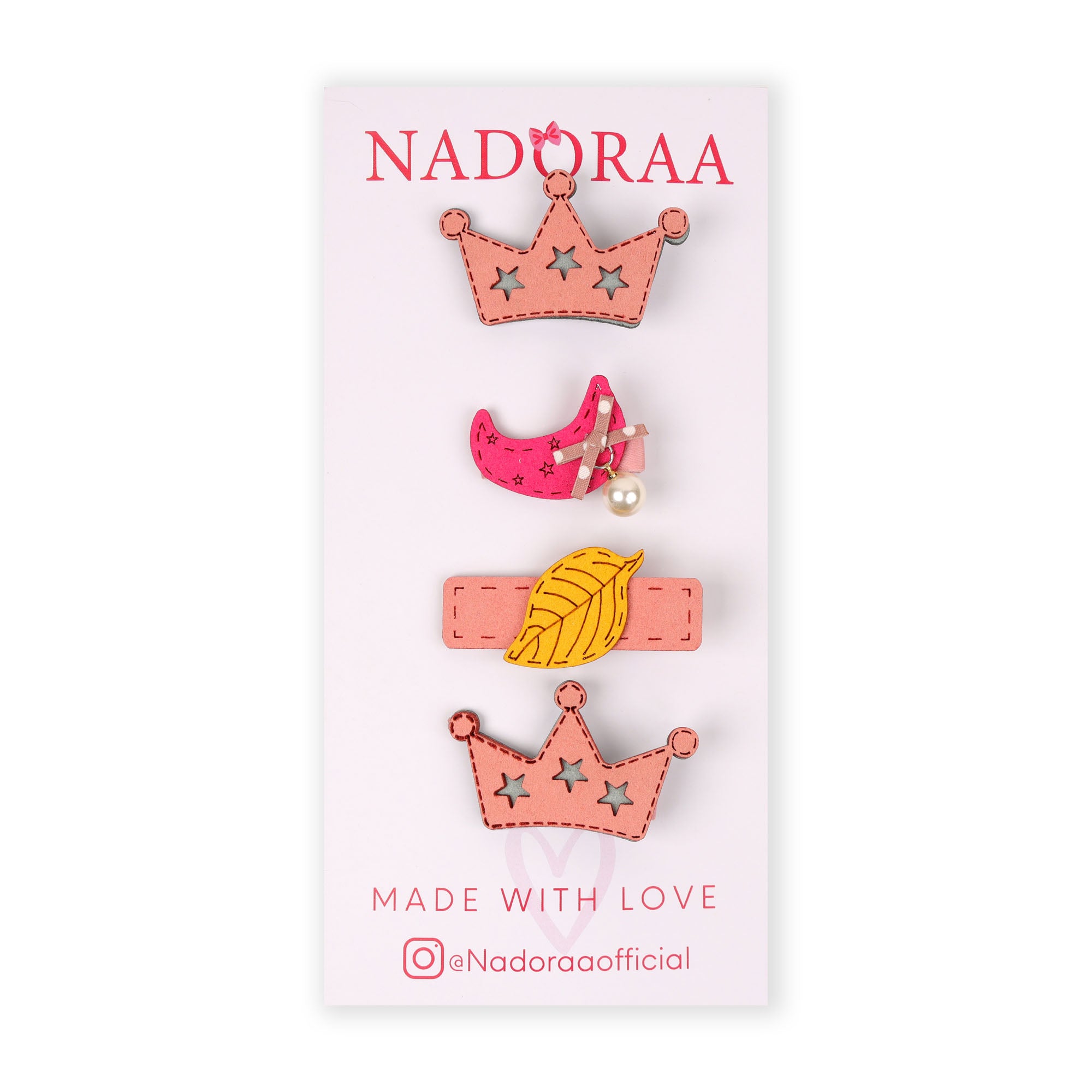 Nadoraa Forest Princess Pink  Clip Set- Pack Of 4