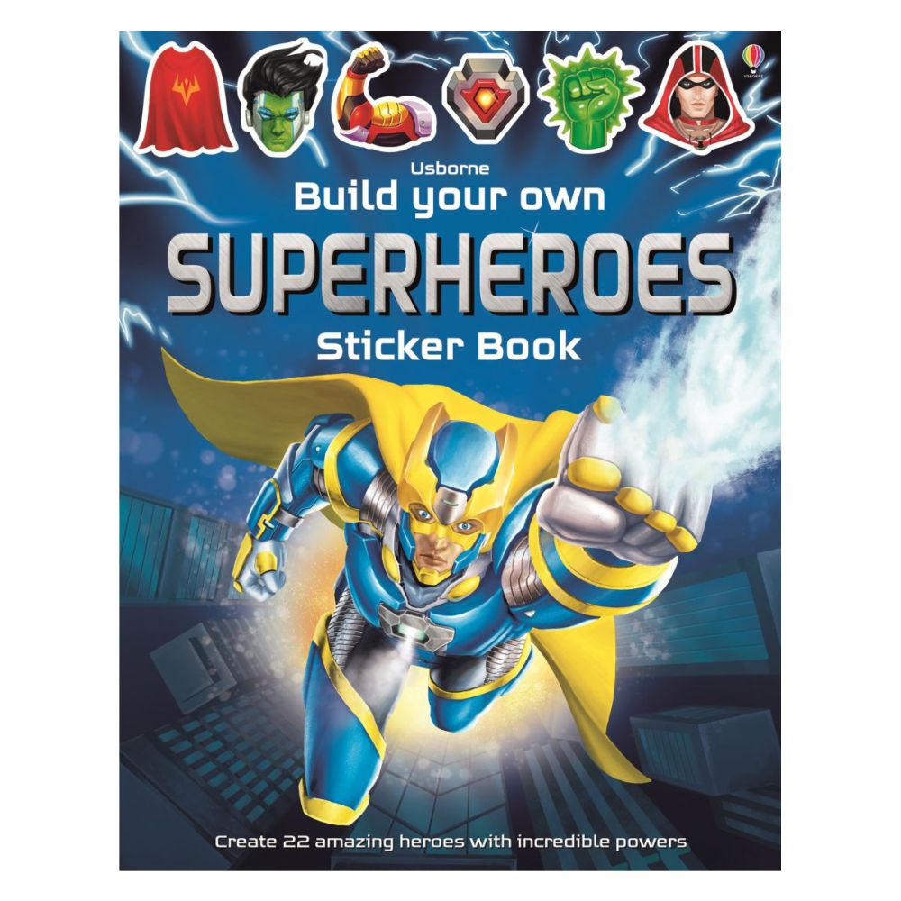 Usborne: Build Your Own Superheroes Sticker Book