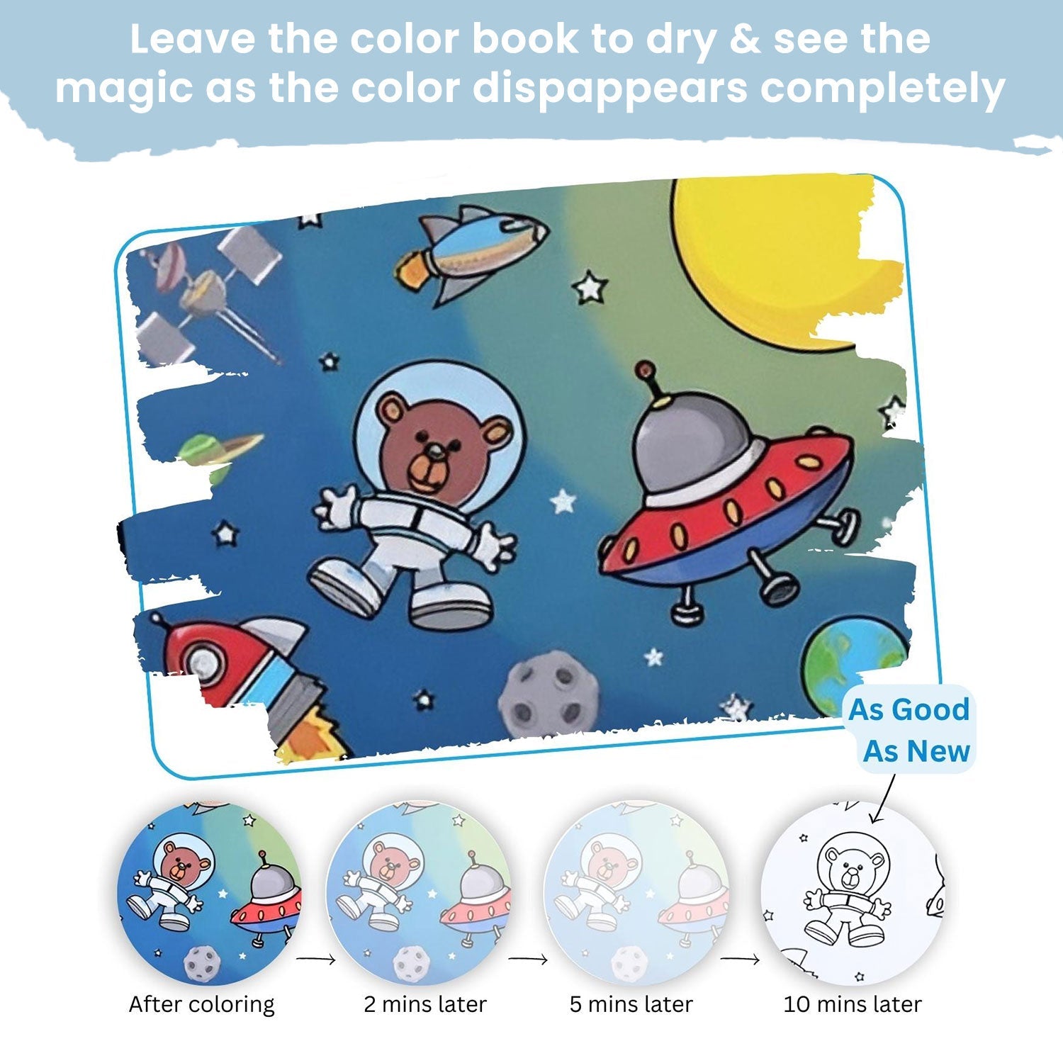 Baby Moo Travel And Transportation Reusable Magic Water Colouring Book - Sea Green
