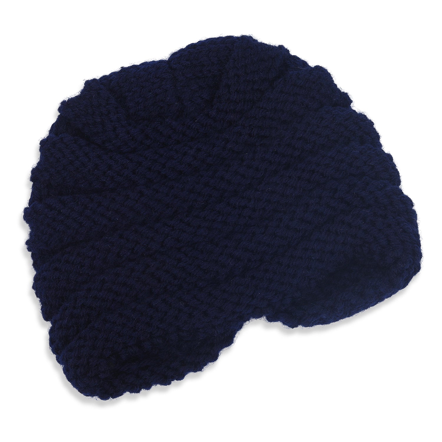 Baby Moo Partywear Bow Knitted Turban Woolen Cap - Navy Blue