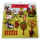 Doxbox Farm Animals Shadow Matching Activity Board (With Wooden Animals)