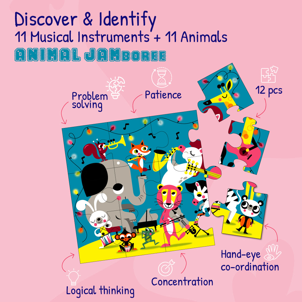 Animal Jamboree - 12 Piece Puzzles