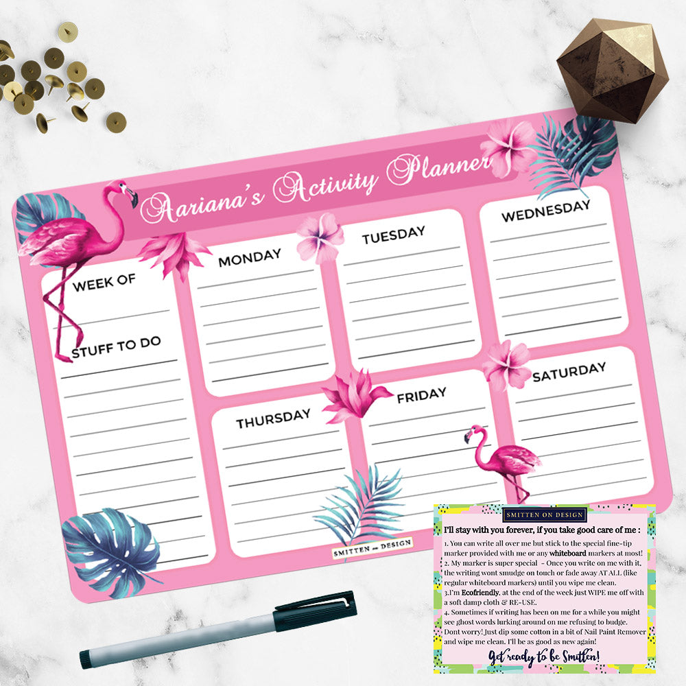Flamingo Floral Activity Planner