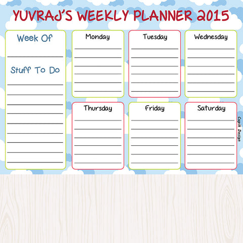 Activity Planner - Happy Clouds, Set of 50