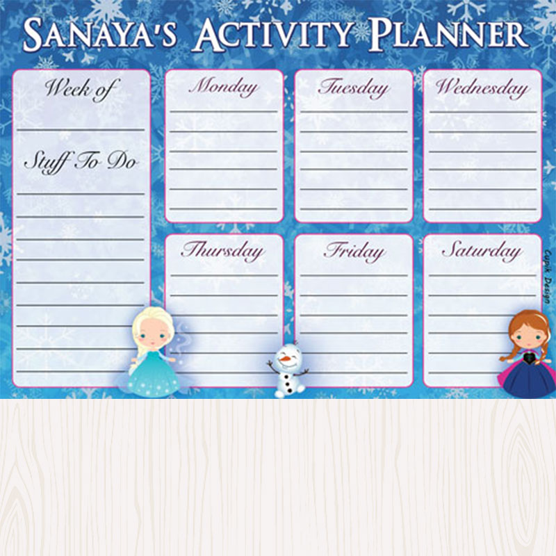 Personalised Activity Planner - Snowflake, Set of 50