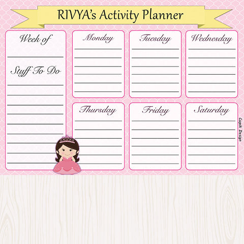 Activity Planner - Pink Princess, Set of 50