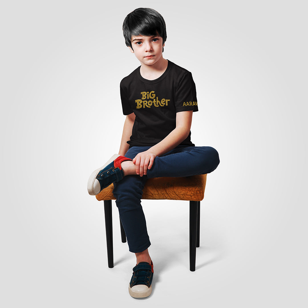 Happy T-shirts - Sibling Series - Black Glitter - Brother