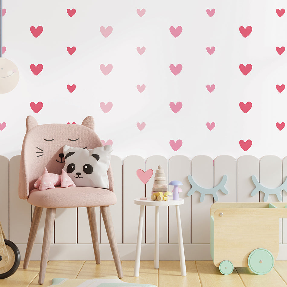 Reusable Wall Decals - Wall of Hearts