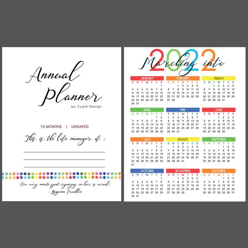 Personalised Blue Heritage Annual Planner