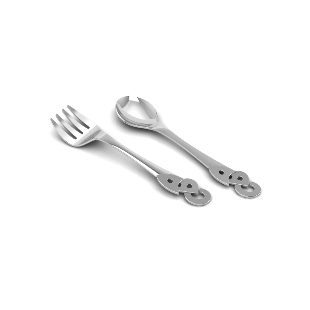 Sterling Silver Spoon/Fork Set - ABC