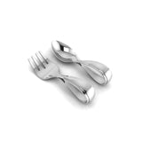 Sterling Silver Feeding Spoon & Fork Set - Loop