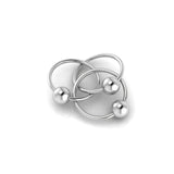 Sterling Silver Rattle & Teether - 3 Ring Teether Rattle