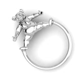 Sterling Silver Rattle & Teether - Teddy Rattle