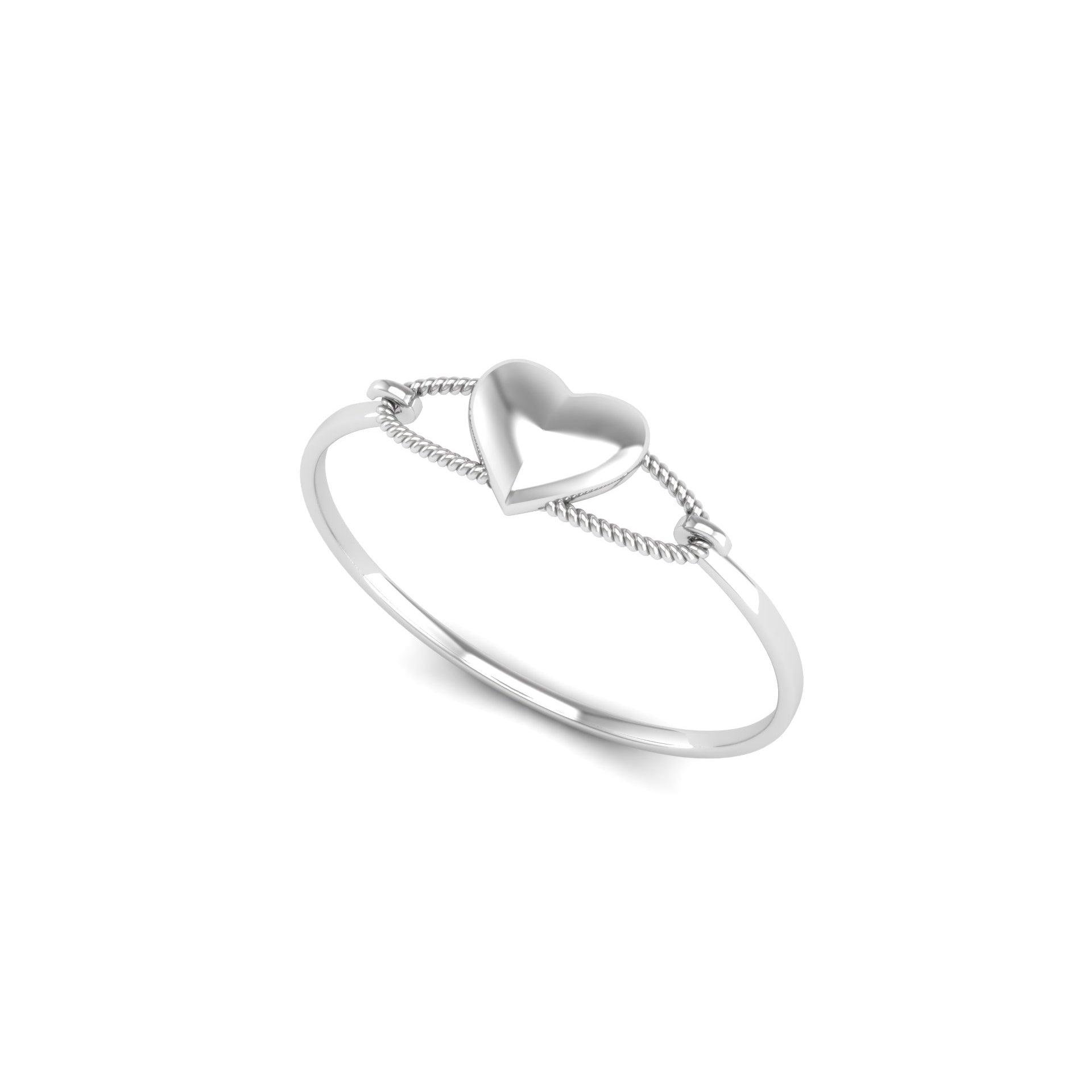 Sterling Silver Bracelet - Cord Heart Bracelet