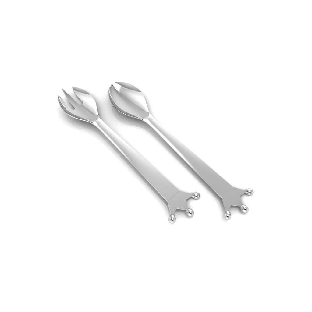 Sterling Silver Feeding Spoon & Fork Set - Majestic
