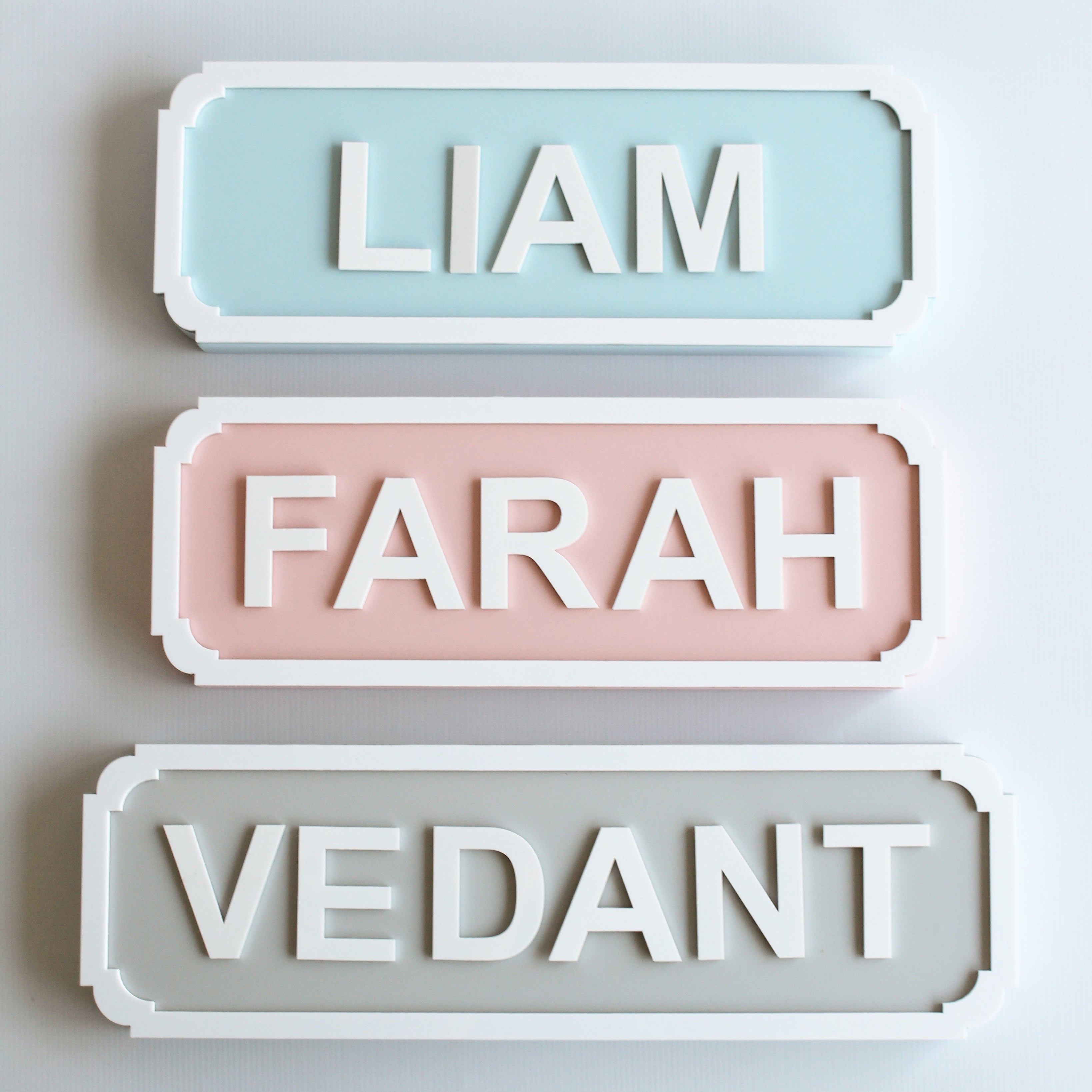 Name Plaque - Contemporary, Pink