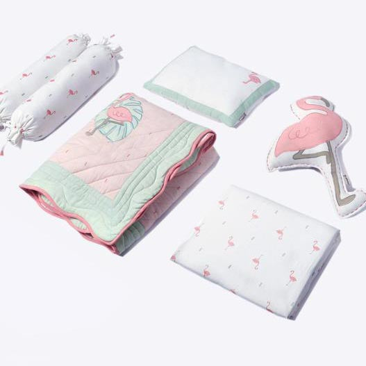 Masilo Organic Cot Bedding Set - Hello Flamingo