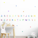 Watercolour Alphabets & Shapes Wall Stickers