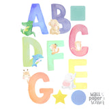 Watercolour Alphabets & Shapes Wall Stickers
