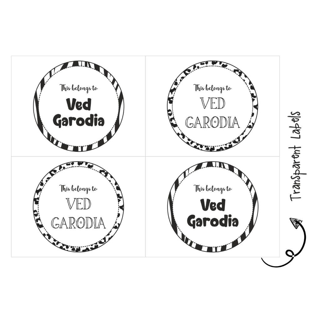 Transparent Labels - Animal Pattern