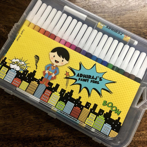 Personalised Superboy Aqua Sketch Pens