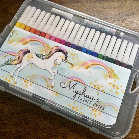 Personalised Unicorn Aqua Sketch Pens