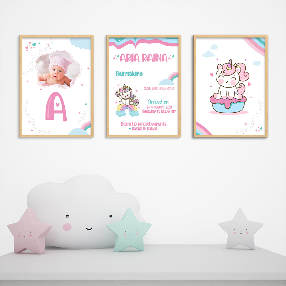 Doodle's Wall Frames - Unicorn Dreams (Set Of 3) Style 2