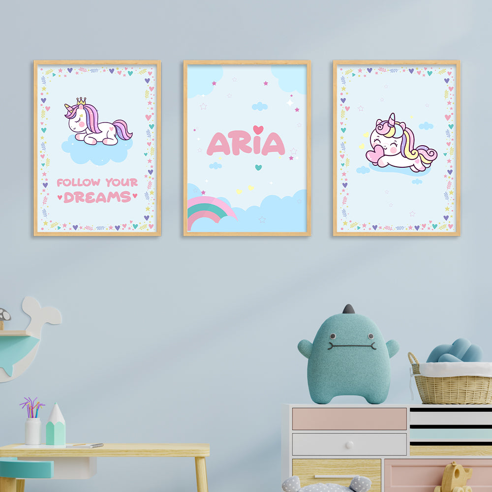 Doodle's Wall Frames - Unicorn Dreams (Set Of 3) Style 1