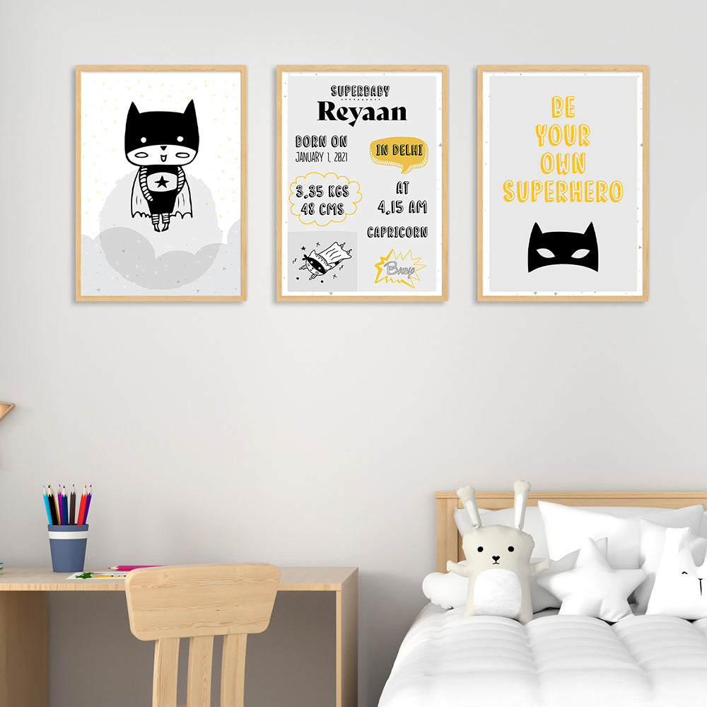 Doodle's Wall Frames - Superbaby (Set Of 3) Style 2
