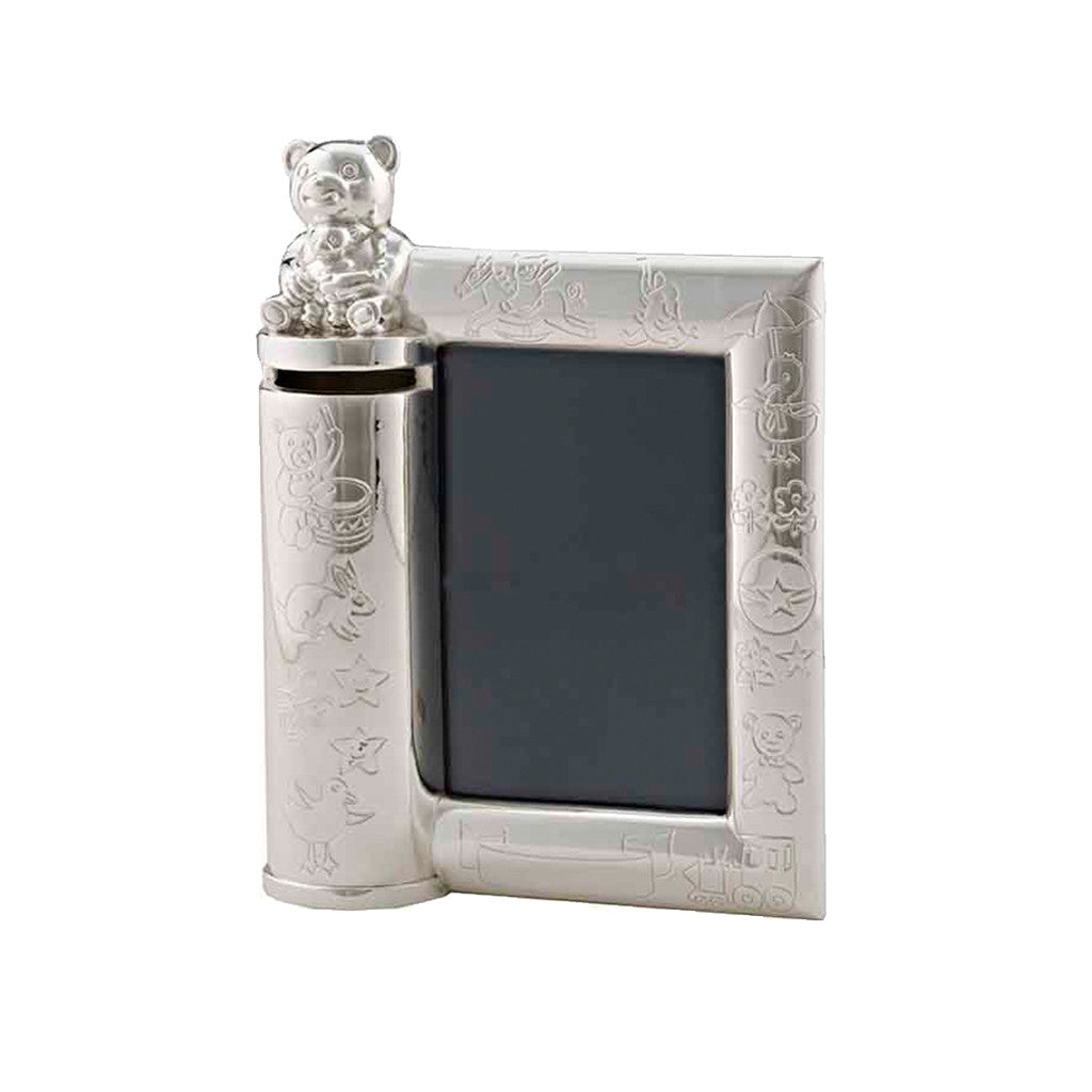 Frazer & Haws 92.5 Silver Plated Money box - Baby W/2R Photo Frame