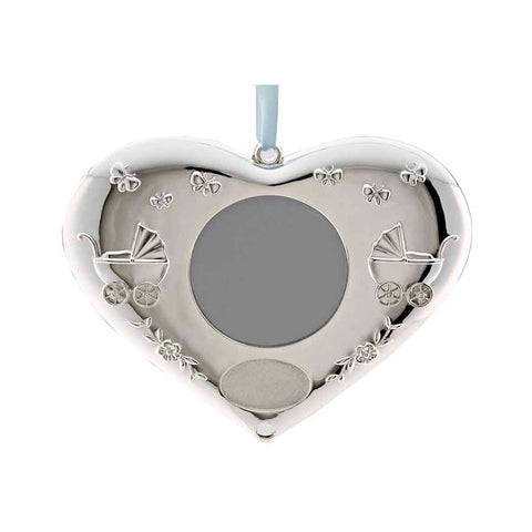 Frazer & Haws 92.5 Silver Plated Heart Shape Hanging Photo Frame