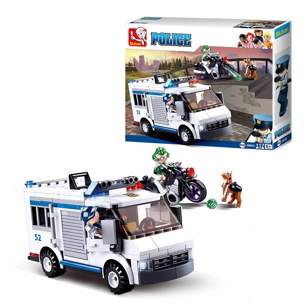 SLUBAN® Escort Vehicle (M38-B652) (117 Pieces) Building Blocks Kit for Boys 